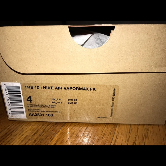 Air Vapormax X Off-White "The Ten" size 4 - Picture 6 of 7